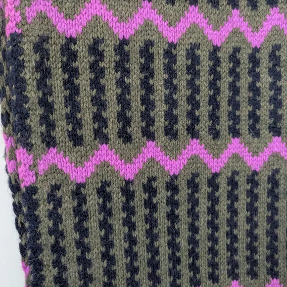 J. Crew Wool Cashmere Winter Scarf Olive Army Green Orchid Purple NEW NWT - Picture 3 of 4